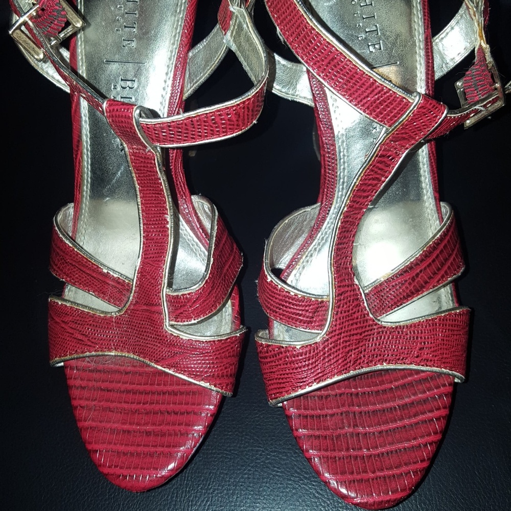 White House/Black Market Red Wedge Shoes (7.5)